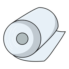 Tissue paper flat vector illustration, toilet paper roll clip art, rolls of paper towels icon