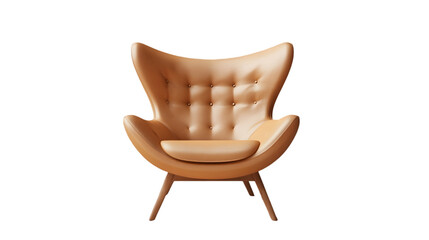 Modern Tan Leather Egg Chair  Home Decor  Comfortable Seating  Interior Design