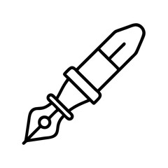 calligraphy pen icon, calligraphy pen line art - simple line art of calligraphy pen, perfect for calligraphy pen logos and icons