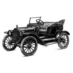 Vintage antique car illustration.