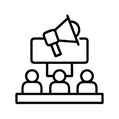 campaign launch icon, campaign launch line art - simple line art of campaign launch, perfect for campaign launch logos and icons