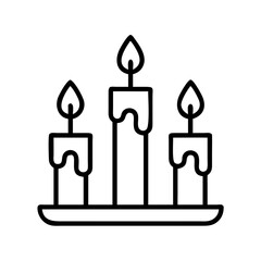 candles icon, candles line art - simple line art of candles, perfect for candles logos and icons