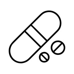capsule icon, capsule line art - simple line art of capsule, perfect for capsule logos and icons