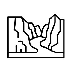 canyon icon, canyon line art - simple line art of canyon, perfect for canyon logos and icons