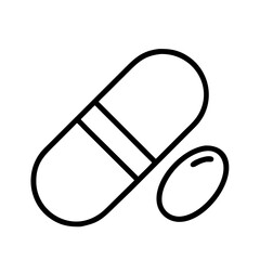 capsule icon, capsule line art - simple line art of capsule, perfect for capsule logos and icons
