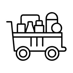cart with products icon, cart with products line art - simple line art of cart with products, perfect for cart with products logos and icons
