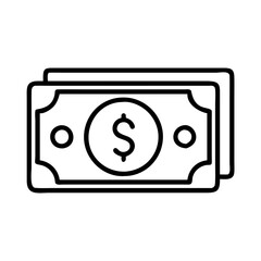 cash icon, cash line art - simple line art of cash, perfect for cash logos and icons
