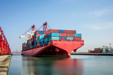 Naklejka premium Transportation container vehicle ship