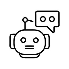 chatbot icon, chatbot line art - simple line art of chatbot, perfect for chatbot logos and icons