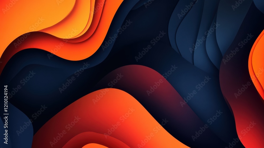 Aufkleber bold and vibrant abstract graphic with deep colors and fluid shapes
