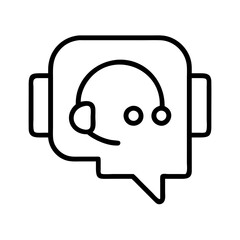 chat support icon, chat support line art - simple line art of chat support, perfect for chat support logos and icons