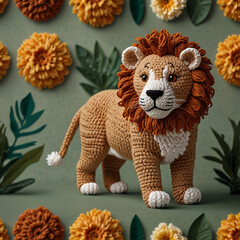 Soft Handcraft Cute Little Lion Crochet.