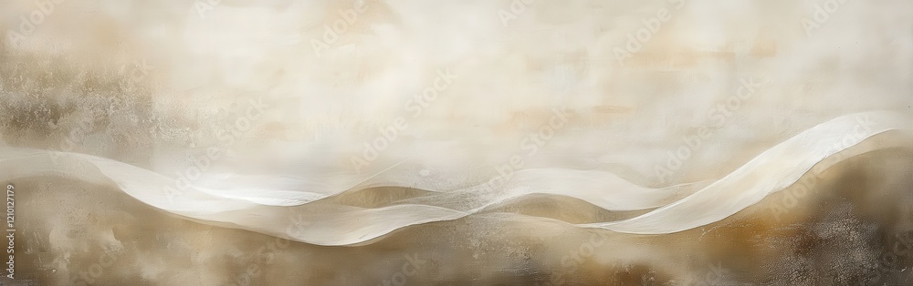 Aufkleber Soft amber waves undulate across a serene landscape with gentle strokes in a tranquil composition
