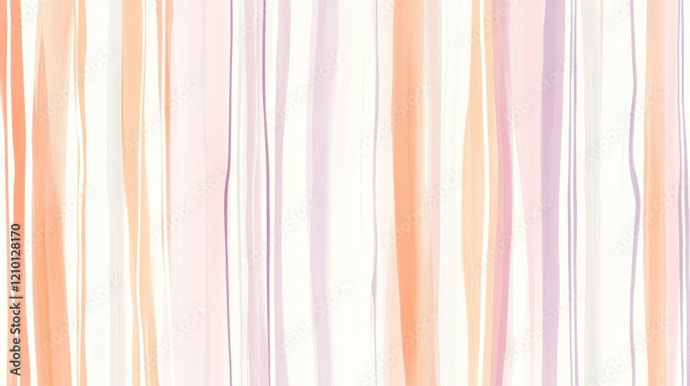 Poster Soft pastel peach and lavender dashed lines create a calming abstract design suitable for various decor styles