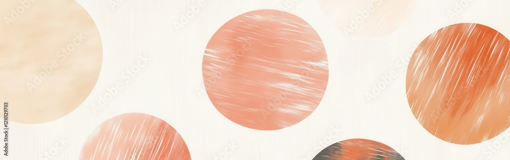 Aufkleber minimalist pencil strokes create a soft gradient with circular shapes in warm tones and gentle textu