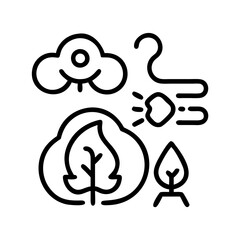 clean air icon, clean air line art - simple line art of clean air, perfect for clean air logos and icons