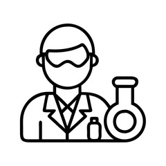 clinical researcher icon, clinical researcher line art - simple line art of clinical researcher, perfect for clinical researcher logos and icons