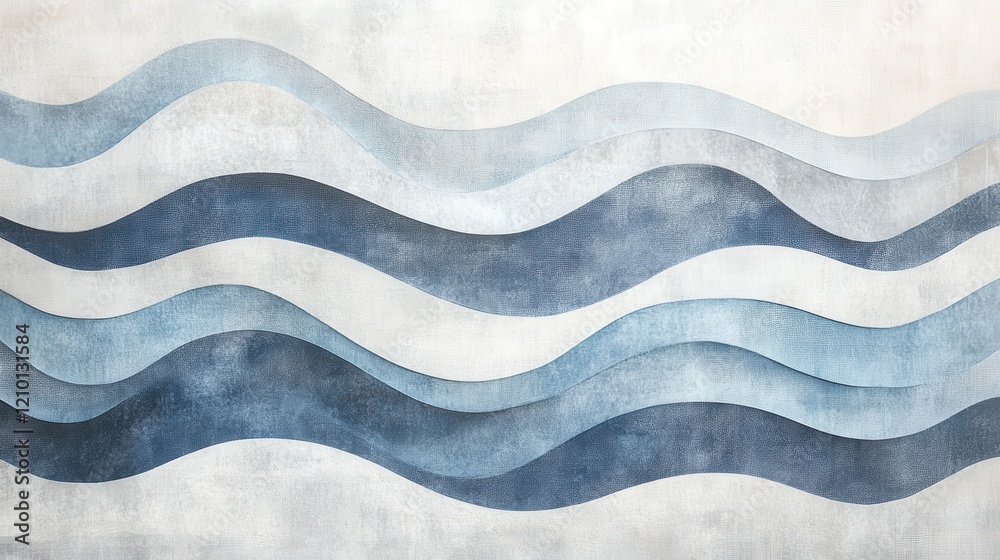 Aufkleber elegant flowing abstract design with soft pencil strokes in various shades of blue
