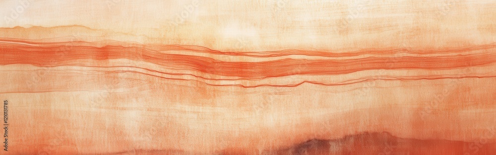 Poster elegant strokes create a soothing landscape with warm hues and textured edges reflecting nature's ca