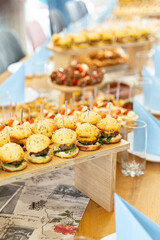 Catering food served on the table.