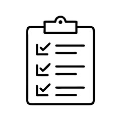 Fototapeta premium clipboard with checkmarks icon, clipboard with checkmarks line art - simple line art of clipboard with checkmarks, perfect for clipboard with checkmarks logos and icons