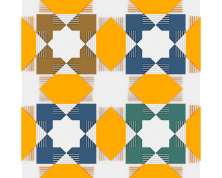 Colorful Traditional Algerian Zellige Pattern seamless Decorative texture 