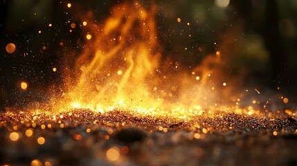 Fiery Embers: A mesmerizing abstract close-up captures the raw energy of flames as they dance and crackle, casting a warm glow and scattering embers.