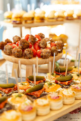Catering food served on the table.