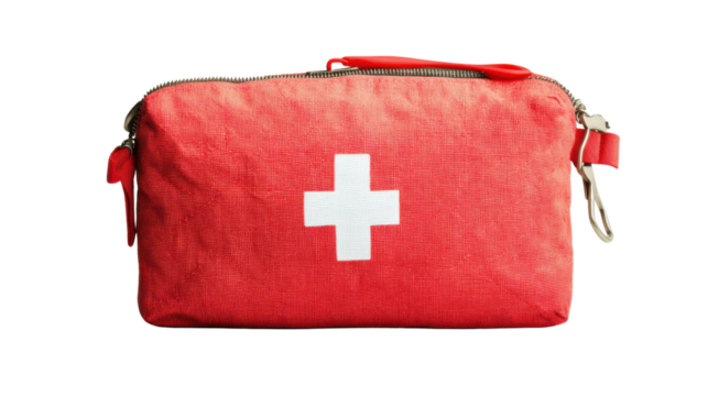 first aid kit isolated on white background 