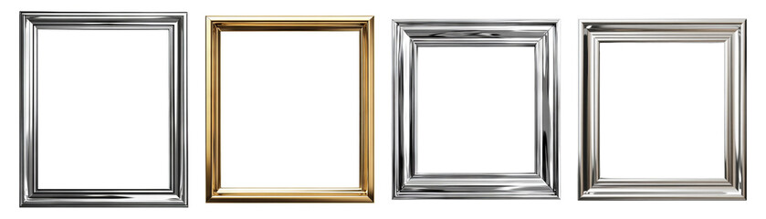 Various Decorative Frames Isolated on Transparent Background