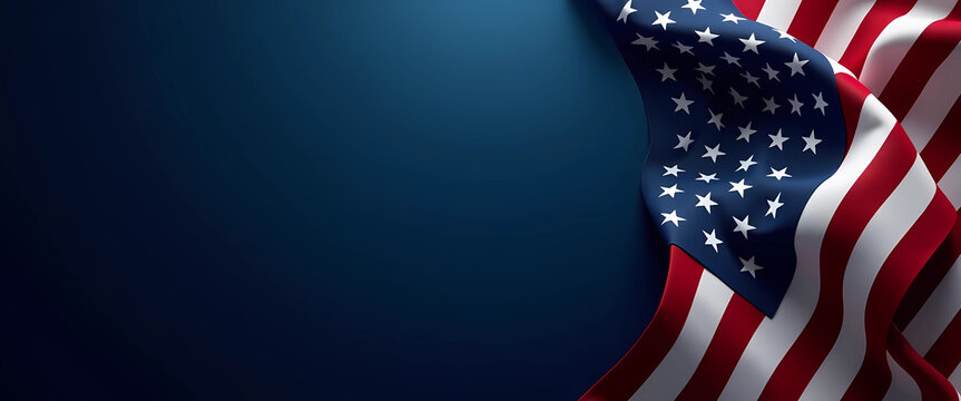 American flag with striking red and white stripes on a deep blue field, showcasing its well-known and classic design, generative ai