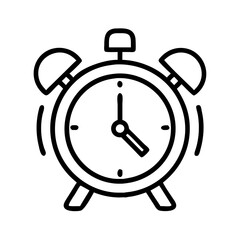 clock with alarm bell icon, clock with alarm bell line art - simple line art of clock with alarm bell, perfect for clock with alarm bell logos and icons