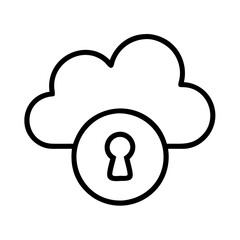 cloud access security icon, cloud access security line art - simple line art of cloud access security, perfect for cloud access security logos and icons