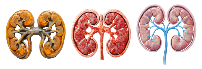 Realistic Human Kidney Anatomy on Transparent Backgrounds