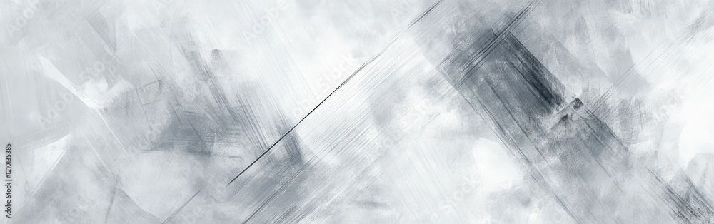 Poster abstract pencil strokes create a tranquil atmosphere with pastel gray shades blending seamlessly and