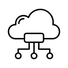 cloud computing icon, cloud computing line art - simple line art of cloud computing, perfect for cloud computing logos and icons
