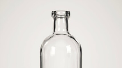 A clean and simple glass bottle, perfectly isolated on a white backdrop