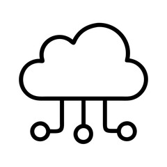 cloud computing icon, cloud computing line art - simple line art of cloud computing, perfect for cloud computing logos and icons
