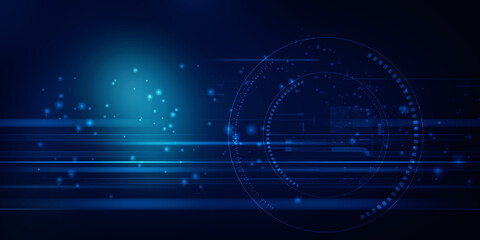 2d illustration Abstract futuristic electronic circuit technology background
