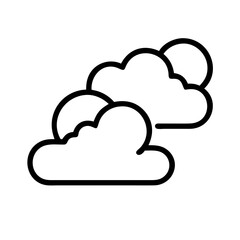 cloudy sky icon, cloudy sky line art - simple line art of cloudy sky, perfect for cloudy sky logos and icons
