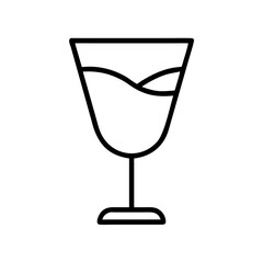 cocktail glass icon, cocktail glass line art - simple line art of cocktail glass, perfect for cocktail glass logos and icons