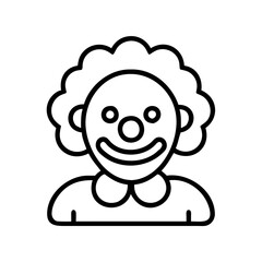 clown icon, clown line art - simple line art of clown, perfect for clown logos and icons