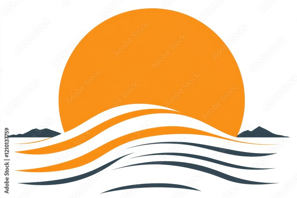 Poster a minimalist yellow sun icon with simple rays extending outward, set against a white background for 
