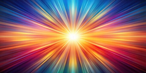 Obraz premium Abstract Radiating Light Burst A vibrant, colorful design featuring dynamic lines converging towards a bright central point