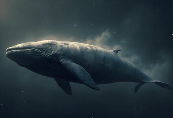 Fototapeta premium A Massive Whale Gliding Through Space