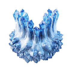 Fototapeta premium Blue Crystals Isolated on White Background for Scientific Use