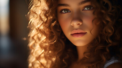 Fototapeta premium Sunlit Curly Hair