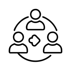 collaboration icon, collaboration line art - simple line art of collaboration, perfect for collaboration logos and icons