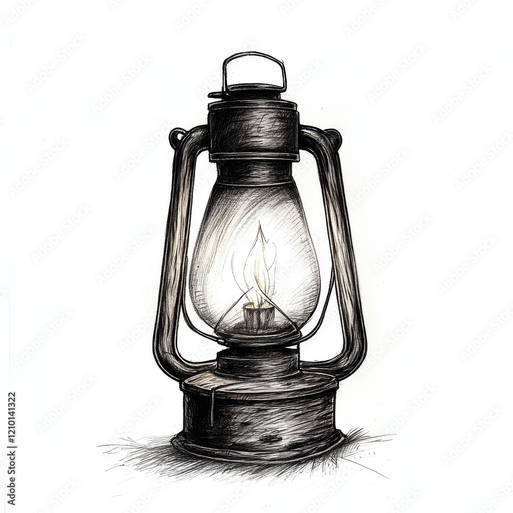 Aufkleber rustic lantern with flickering flame illuminating a warm ambiance in a cozy setting