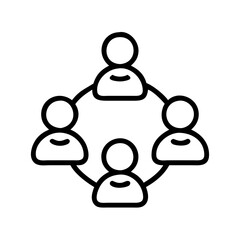 community icon, community line art - simple line art of community, perfect for community logos and icons